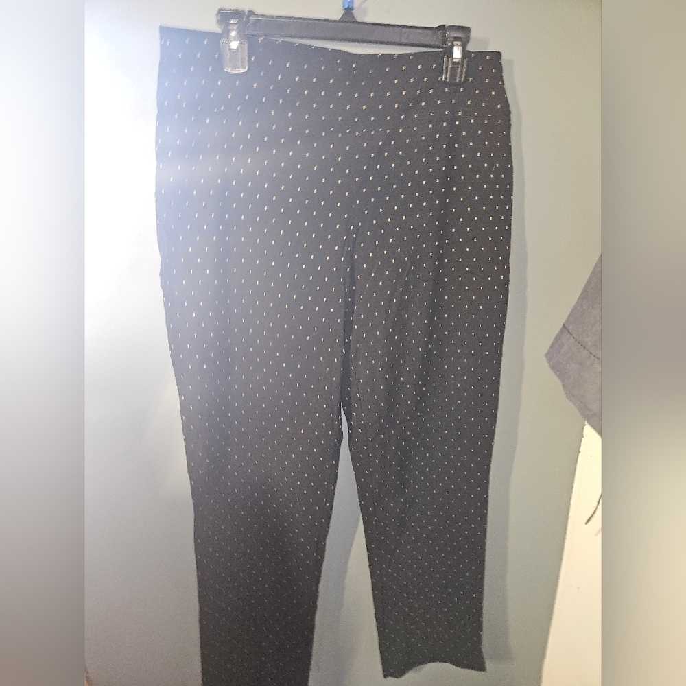 Zac & Rachel Womans Black/Gold Pants Size 14